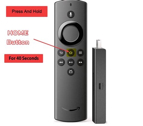 To reset Alexa Voice Remote, Alexa Voice Remote Lite, and Fire TV Smart TV Remote (Group 2) For group 2, you have to press 3 buttons all at the same time. Press and hold the left button, menu button, and back button for 12 seconds. Note: The back button is the one that has a left-arrow icon.